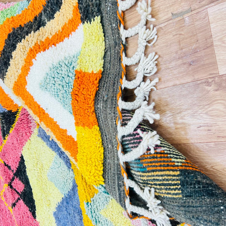 vintage moroccan berber wool rug colorful chevron handmade