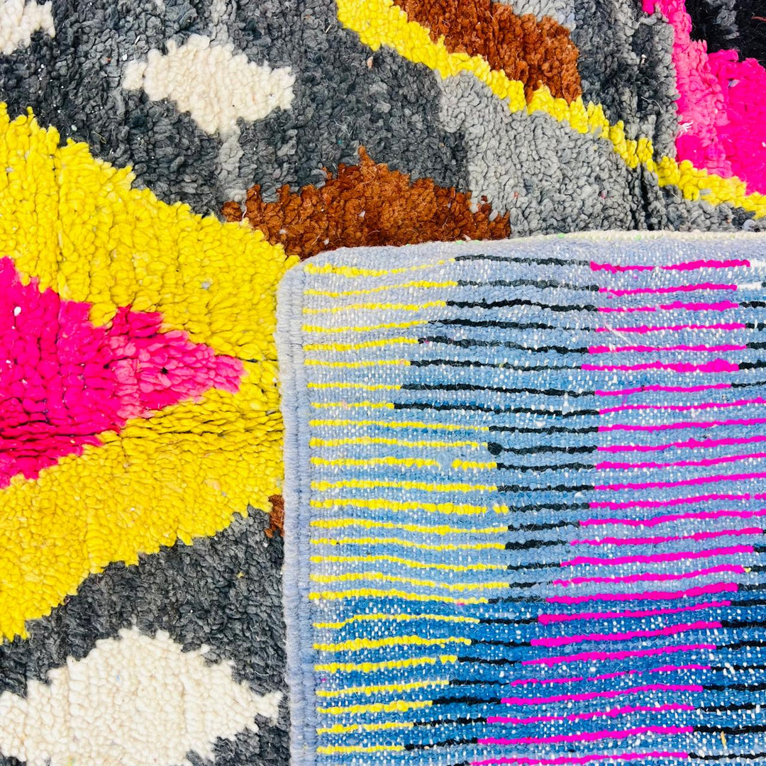 Vintage Moroccan Shag Rug – Bright Berber Design 631