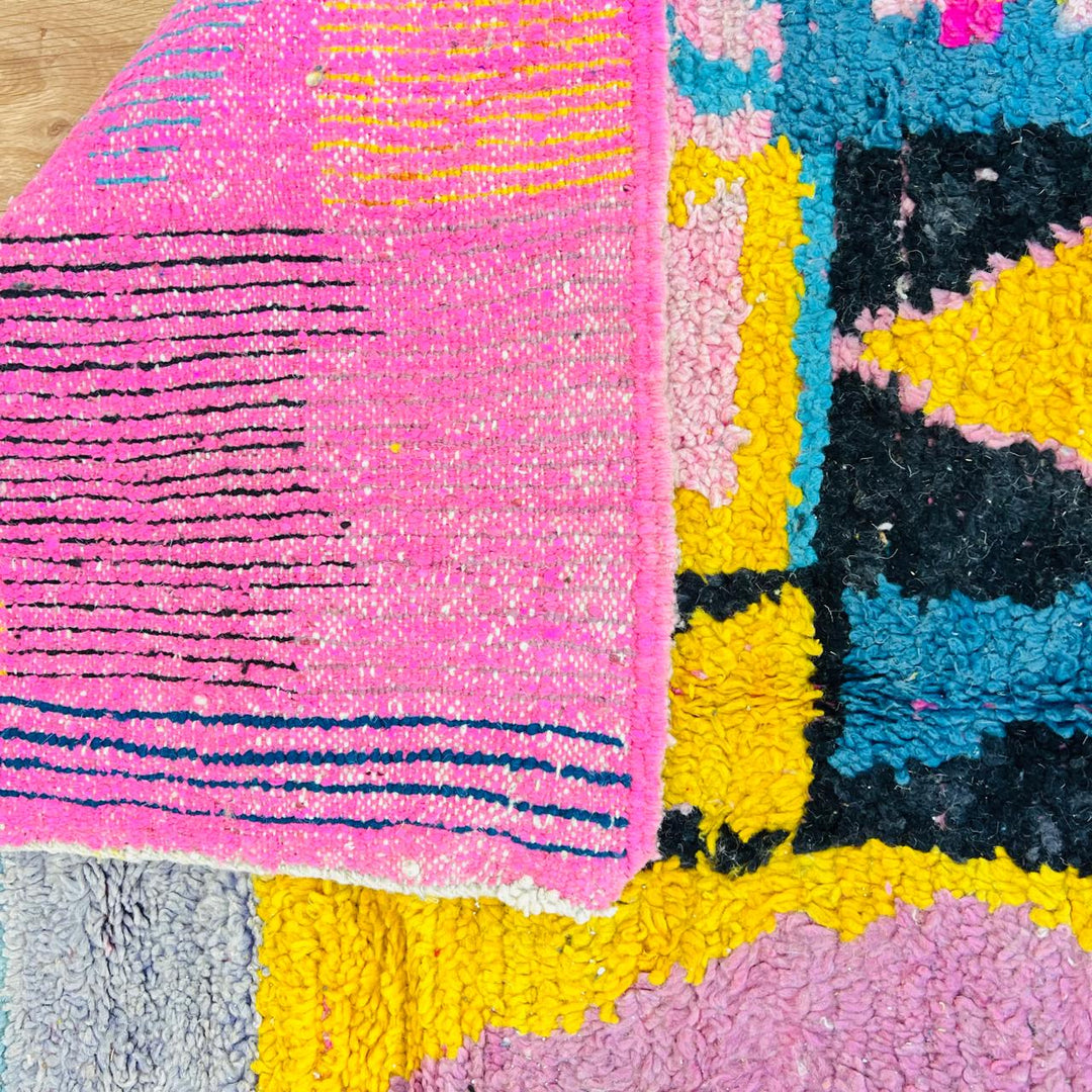 Vintage Moroccan Rug – Striped &amp; Geometric Design