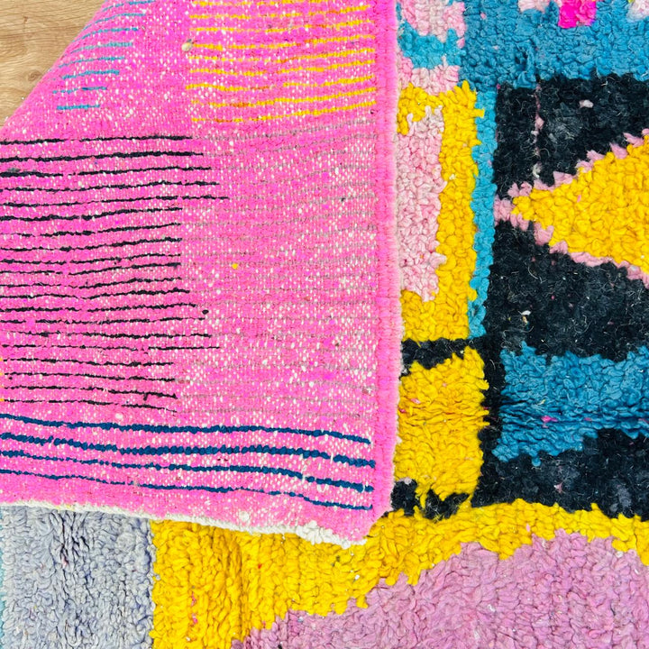 Vintage Moroccan Rug – Striped &amp; Geometric Design