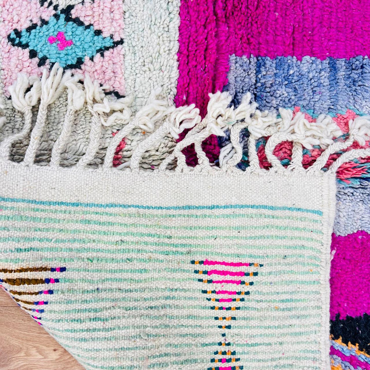 Vintage Moroccan Wool Rug – Pink Berber Abstract 641