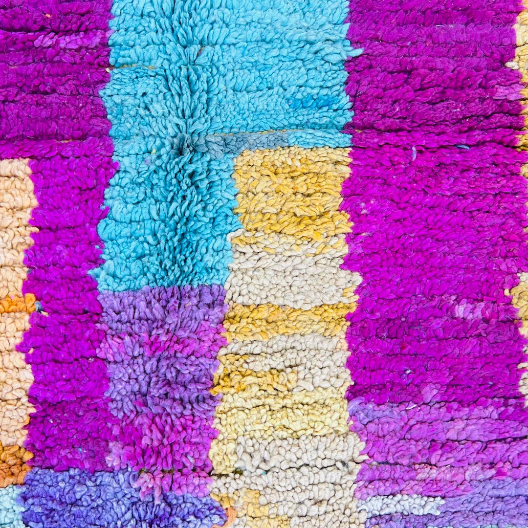 vintage moroccan rug with colorful berber diamond pattern handmade wool carpet