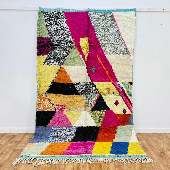 Vintage Moroccan Rug – Artistic Multicolor Berber Wool Carpet