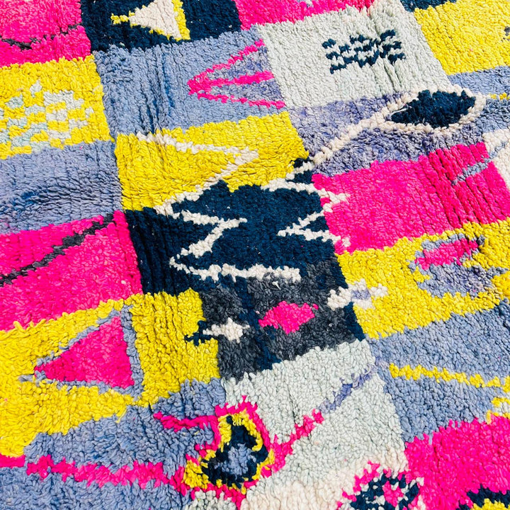 vintage moroccan berber wool rug patchwork geometric handmade