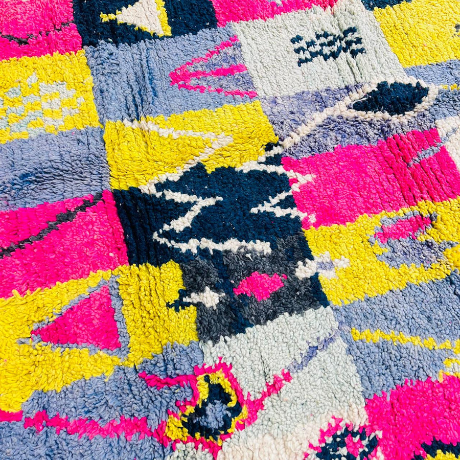 vintage moroccan berber wool rug patchwork geometric handmade