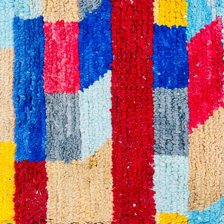 Vintage Moroccan Area Rug – Colorful Handcrafted Berber Wool Carpet