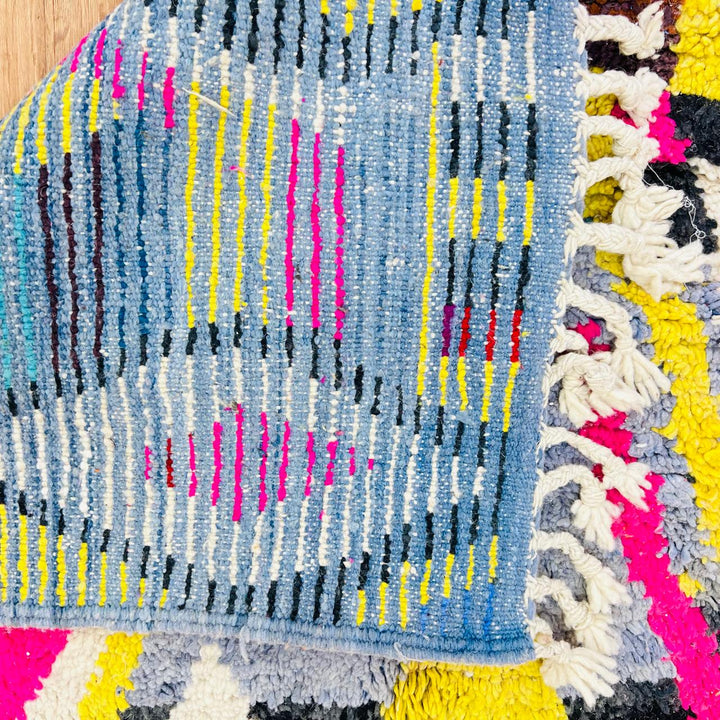 Vintage Moroccan Shag Rug – Bright Berber Design 631