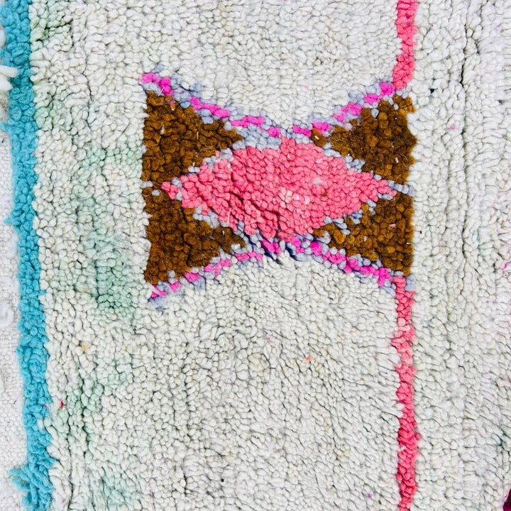 Vintage Moroccan Wool Rug – Pink Berber Abstract 641
