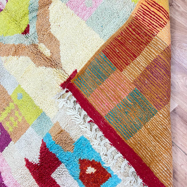 Vintage Moroccan Wool Rug – Colorful Abstract Boho Design 791