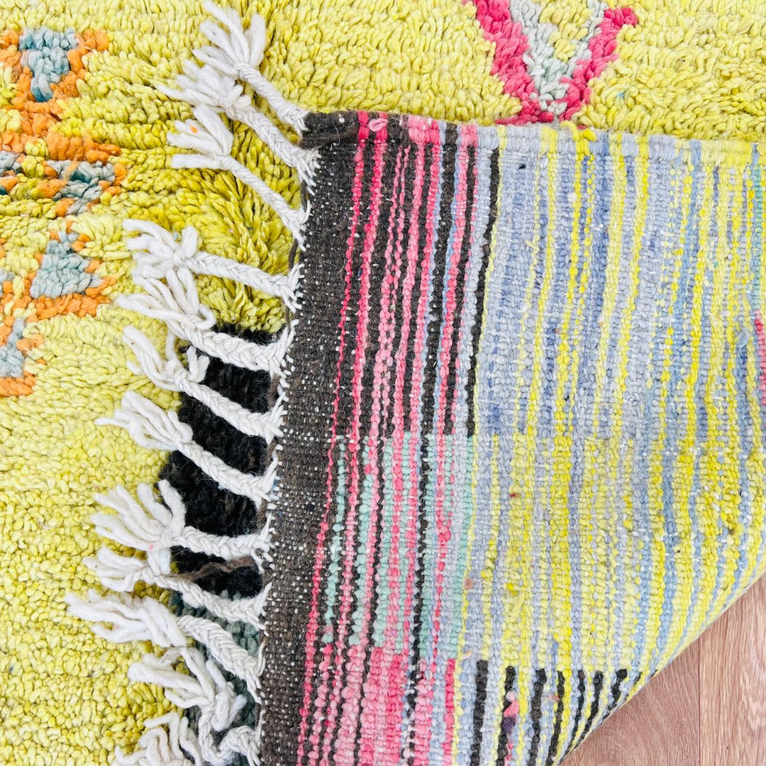 Vintage Moroccan Shag Rug – Yellow Bohemian Carpet