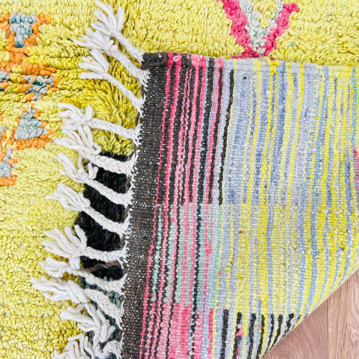 Vintage Moroccan Shag Rug – Yellow Bohemian Carpet