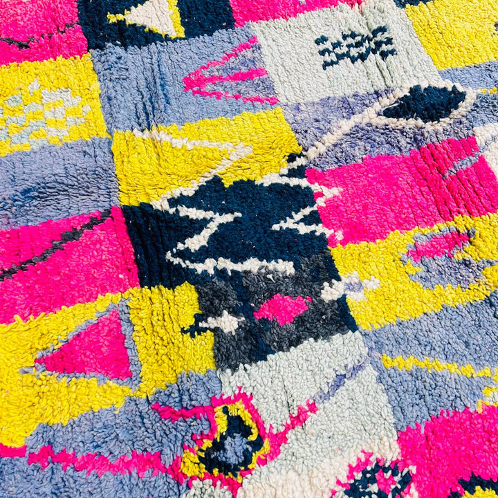 vintage moroccan berber wool rug patchwork geometric handmade