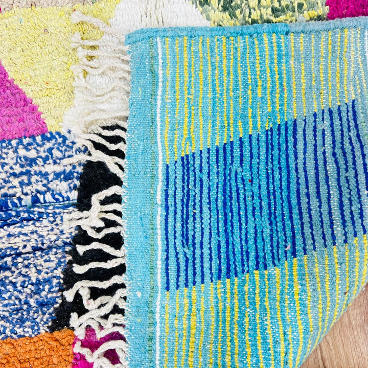 Vintage Moroccan Rug – Artistic Multicolor Berber Wool Carpet