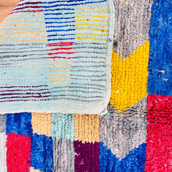 Vintage Moroccan Area Rug – Colorful Handcrafted Berber Wool Carpet