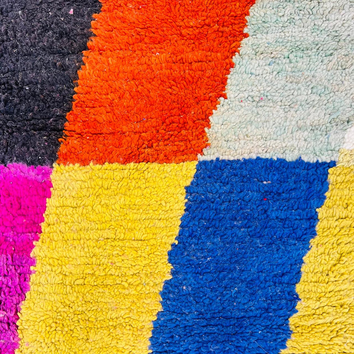 Vintage Moroccan Rug – Artistic Multicolor Berber Wool Carpet