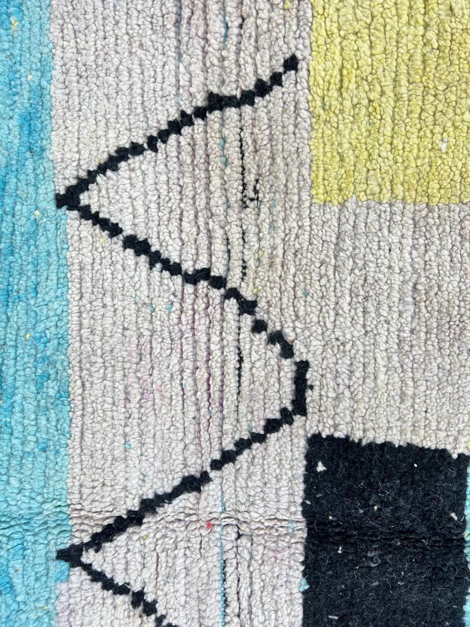 Vintage Moroccan Wool Rug – Handmade Berber 697