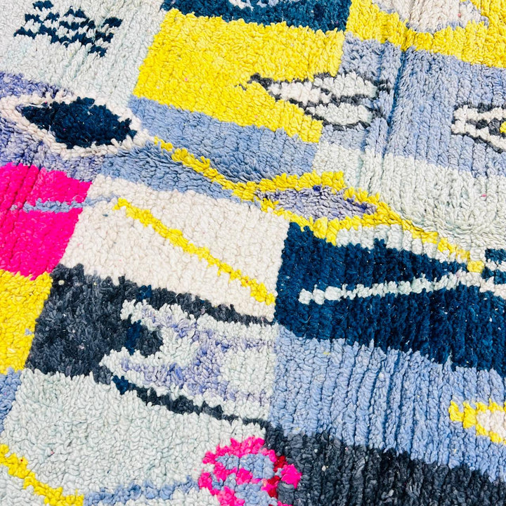 vintage moroccan berber wool rug patchwork geometric handmade