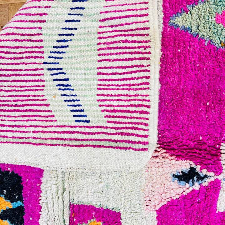 Vintage Moroccan Wool Rug – Pink Berber Abstract 641