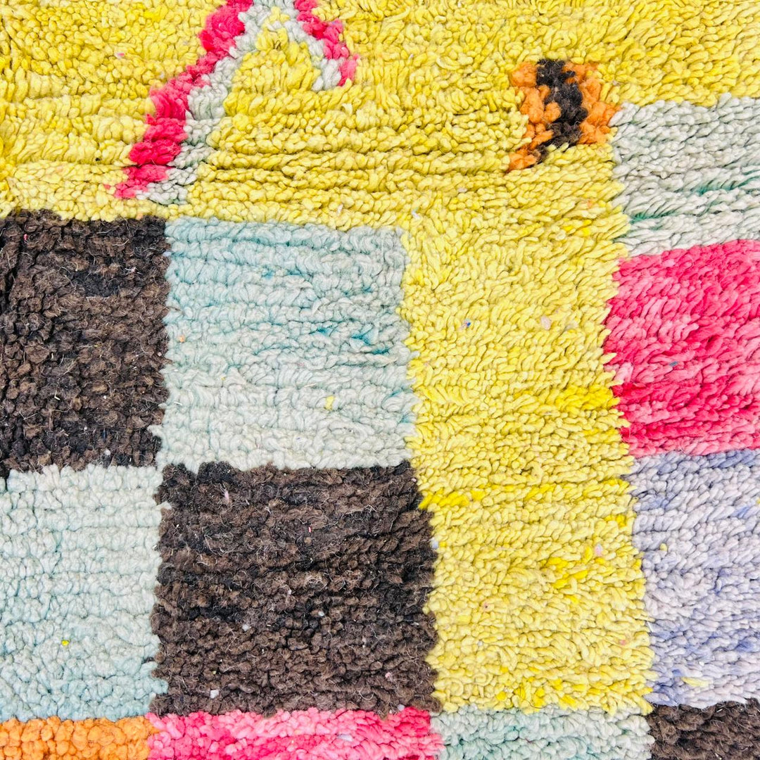 Vintage Moroccan Shag Rug – Yellow Bohemian Carpet