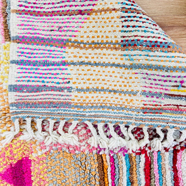 Vintage Moroccan Wool Rug – Artistic Abstract Tribal Carpet