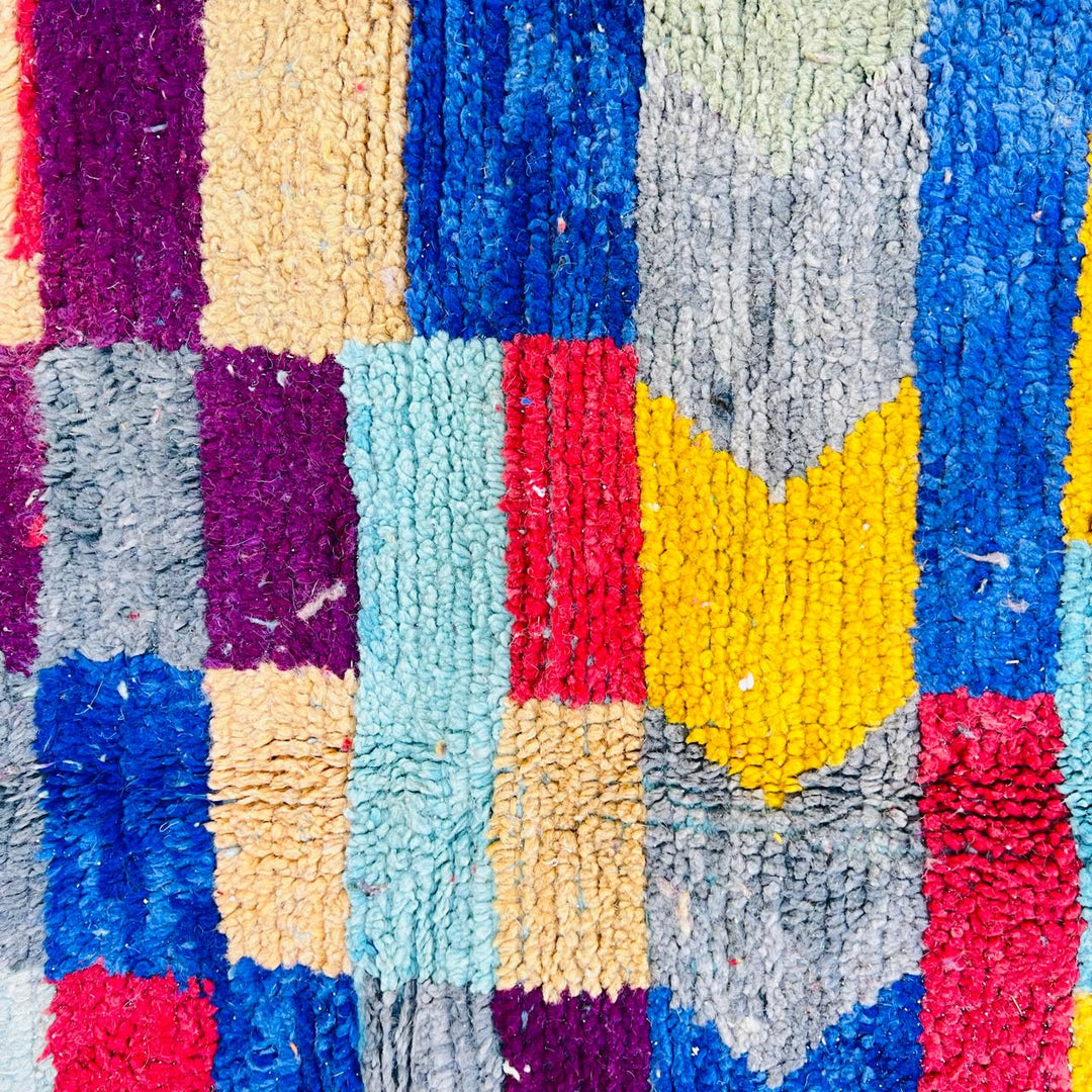 Vintage Moroccan Area Rug – Colorful Handcrafted Berber Wool Carpet