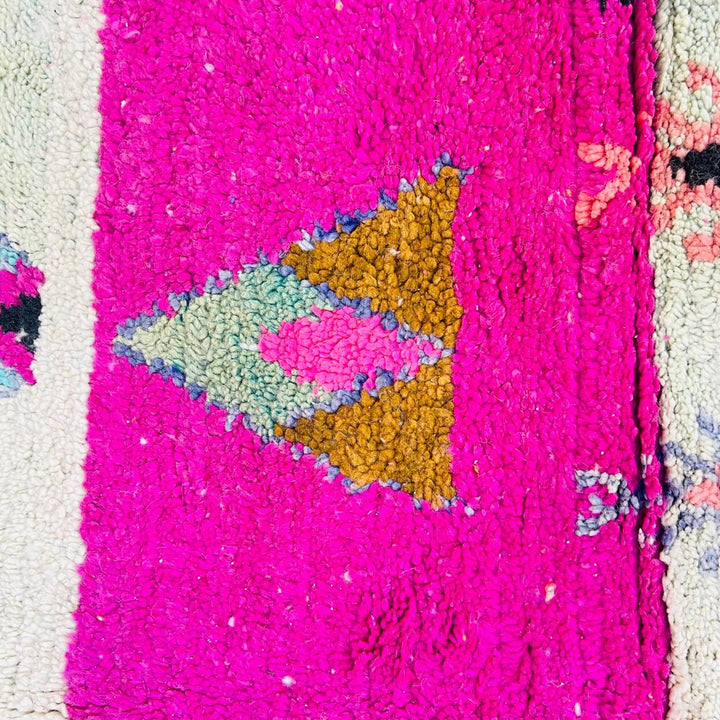 Vintage Moroccan Wool Rug – Pink Berber Abstract 641