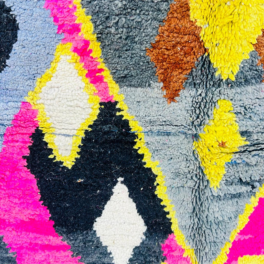 Vintage Moroccan Shag Rug – Bright Berber Design 631