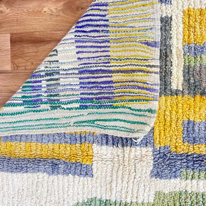 Vintage Moroccan Wool Rug – Modern Abstract Design Carpet 746