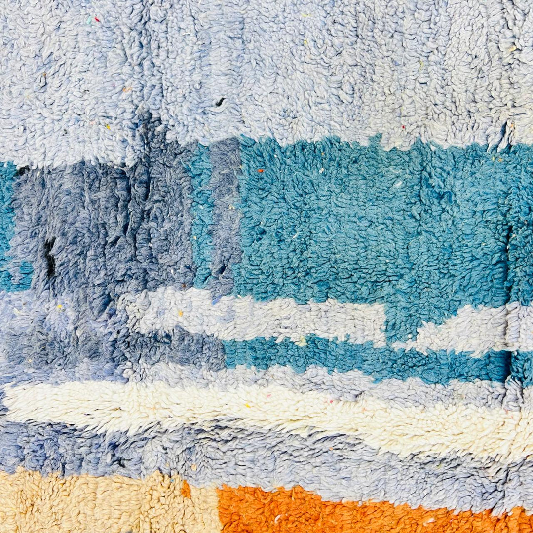 Vintage Moroccan Wool Rug – Handmade Abstract Design 717