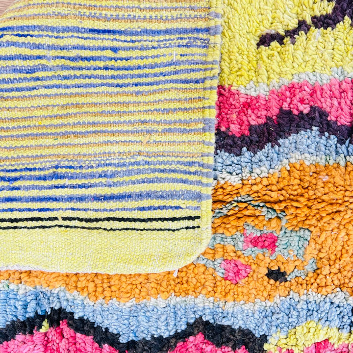 Vintage Moroccan Shag Rug – Yellow Bohemian Carpet