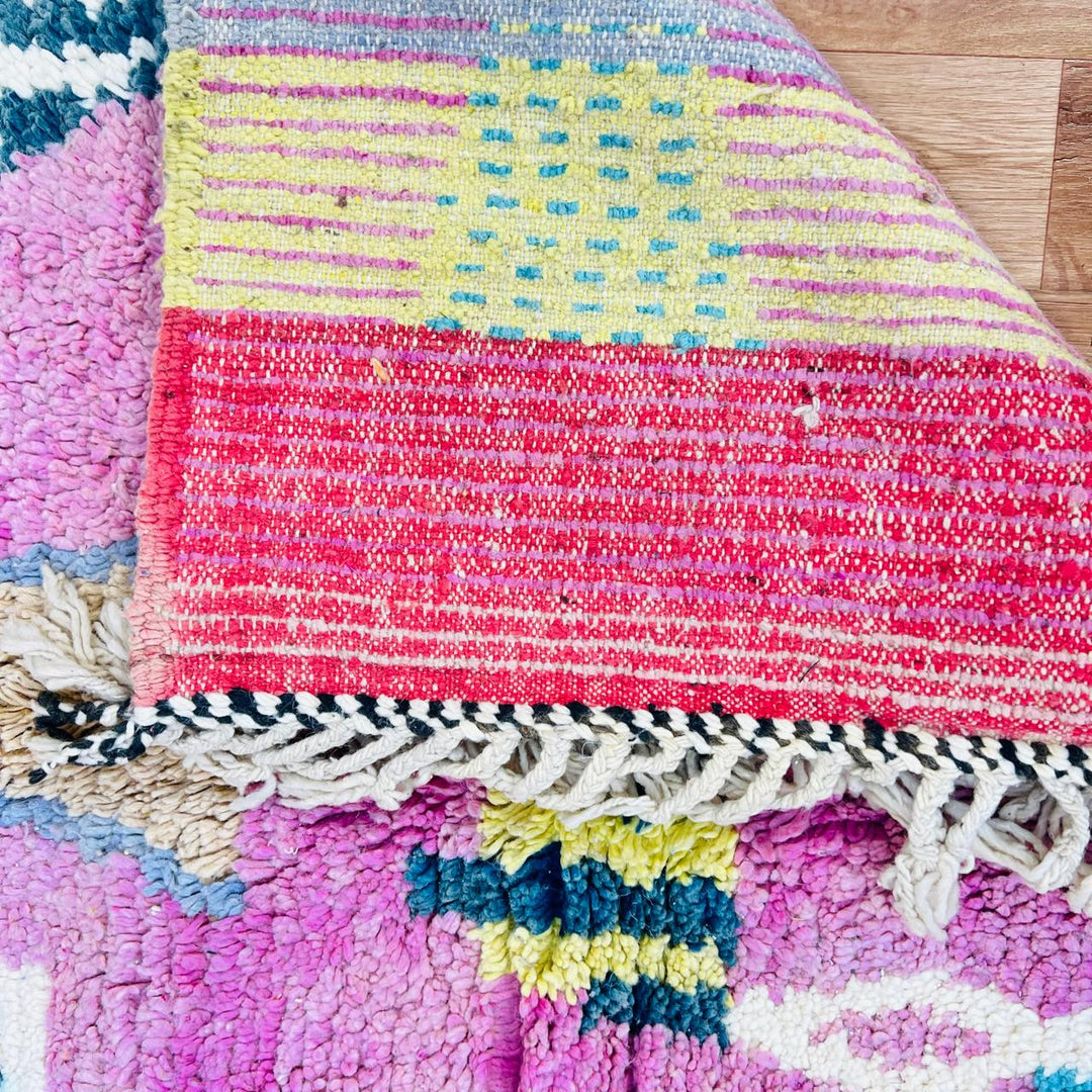 Vintage Moroccan Rug – Striped &amp; Geometric Design