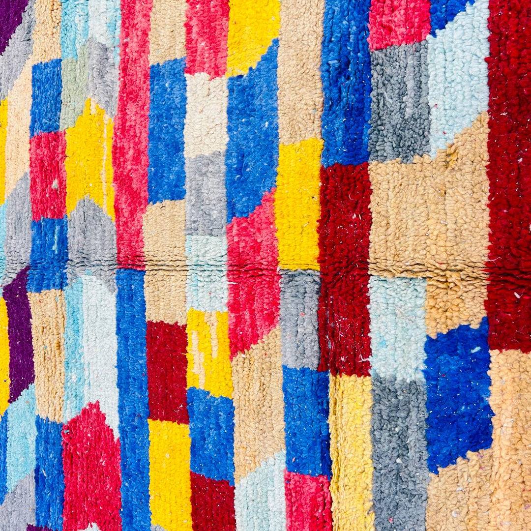 Vintage Moroccan Area Rug – Colorful Handcrafted Berber Wool Carpet