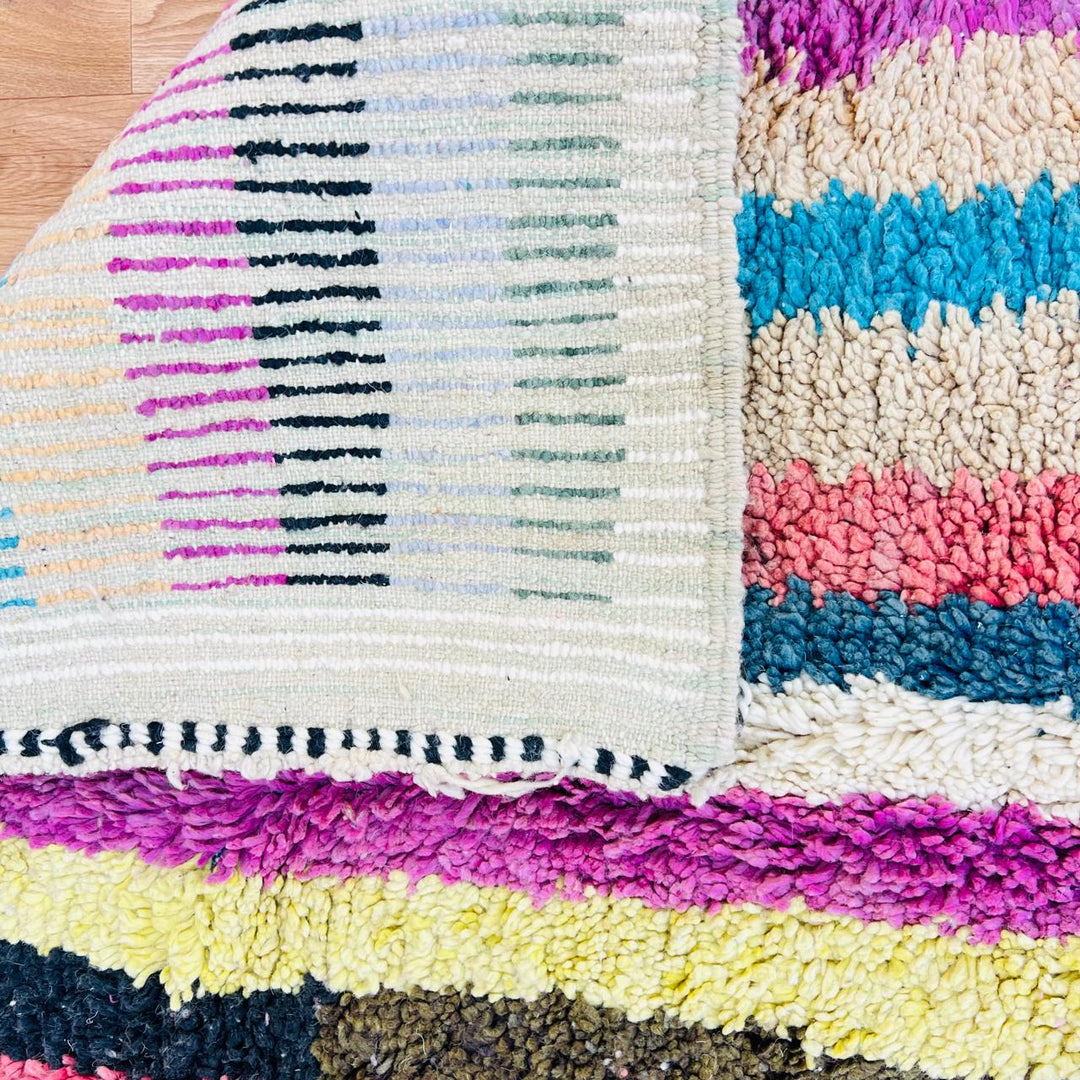 Vintage Moroccan Rug – Striped &amp; Geometric Design