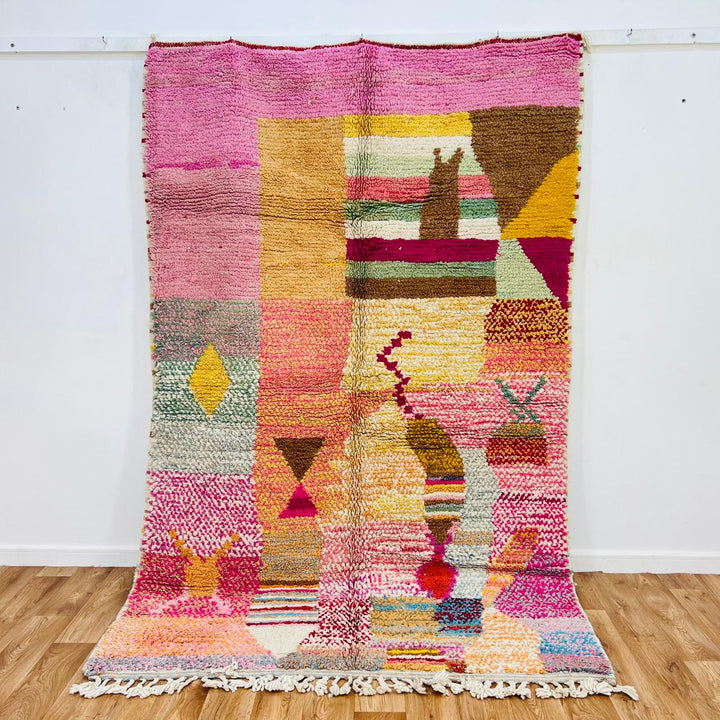 Vintage Moroccan Wool Rug – Artistic Abstract Tribal Carpet