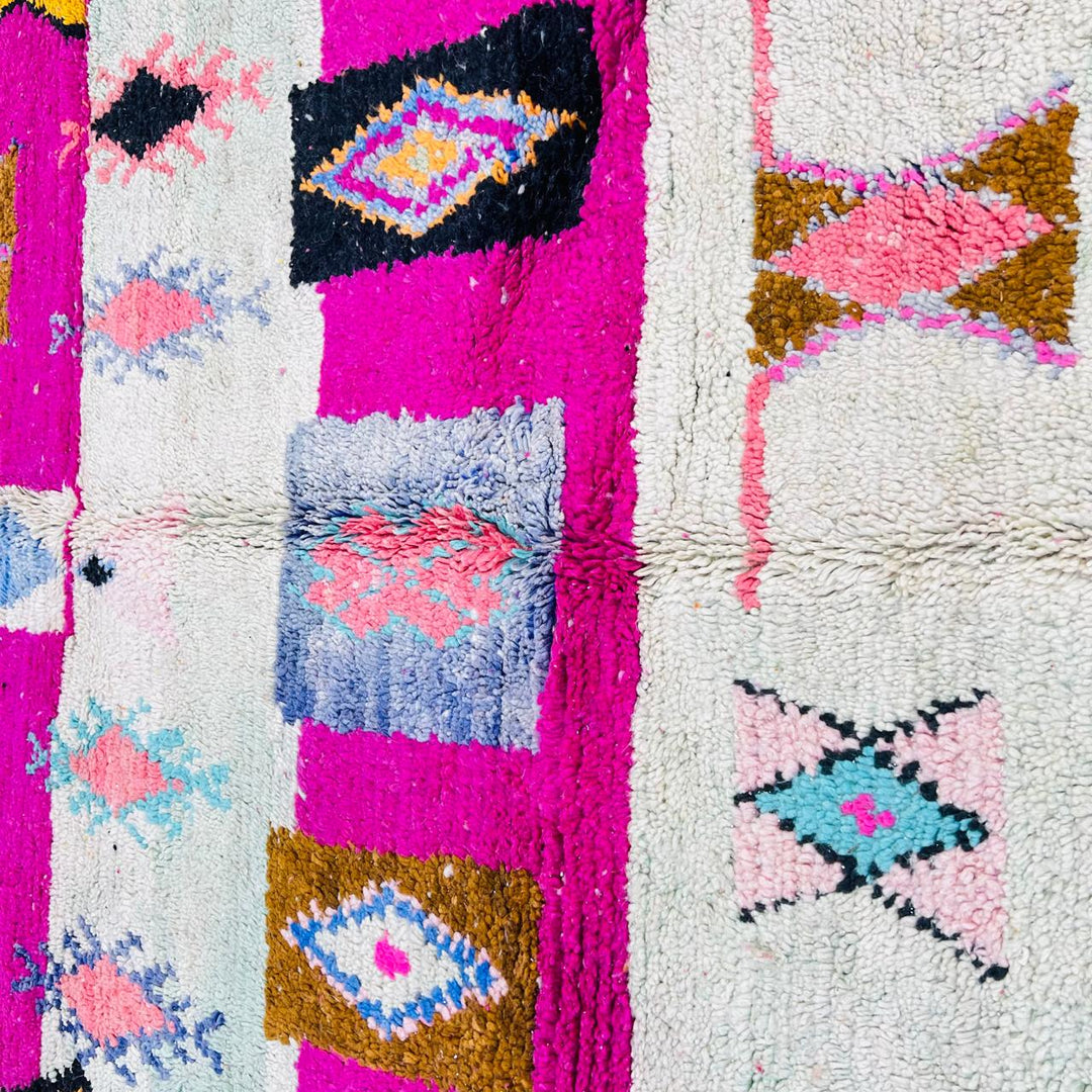 Vintage Moroccan Wool Rug – Pink Berber Abstract 641