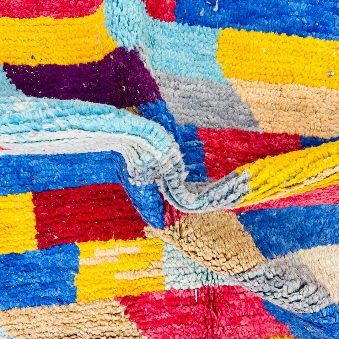 Vintage Moroccan Area Rug – Colorful Handcrafted Berber Wool Carpet