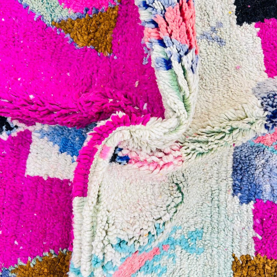 Vintage Moroccan Wool Rug – Pink Berber Abstract 641
