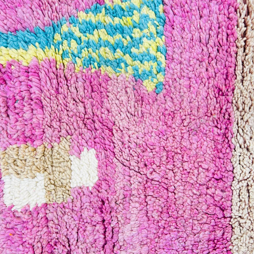 Vintage Moroccan Rug – Striped &amp; Geometric Design