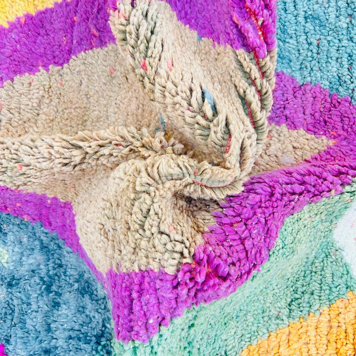 Vintage Moroccan Wool Rug – Bright Geometric Berber Design 596