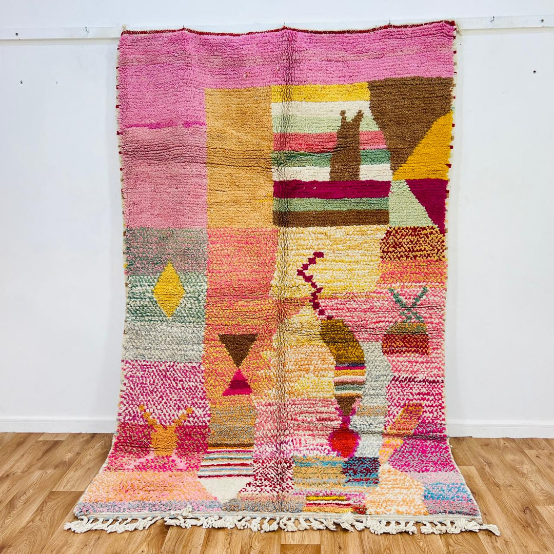 Vintage Moroccan Wool Rug – Artistic Abstract Tribal Carpet