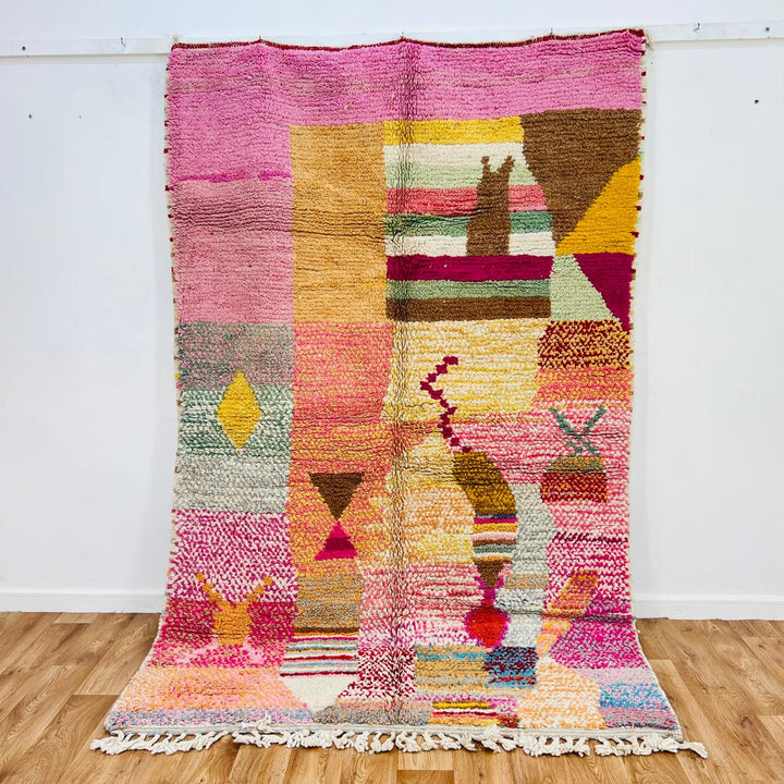 Vintage Moroccan Wool Rug – Artistic Abstract Tribal Carpet