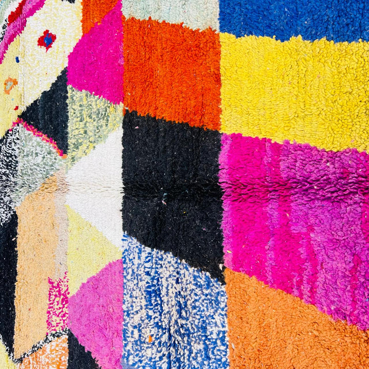 Vintage Moroccan Rug – Artistic Multicolor Berber Wool Carpet