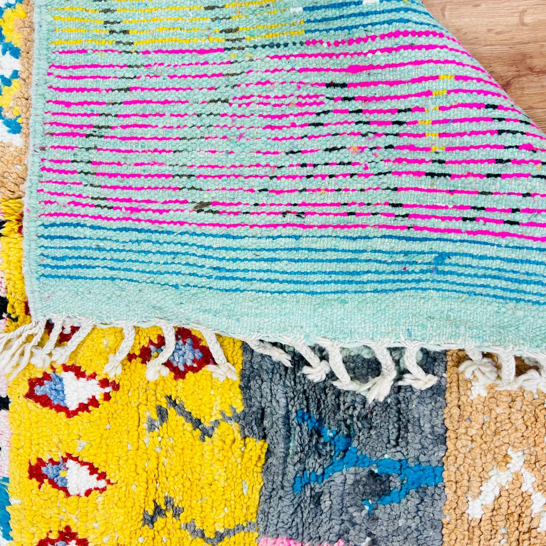 Vintage Moroccan Rug – Colorful Azilal Wool Carpet