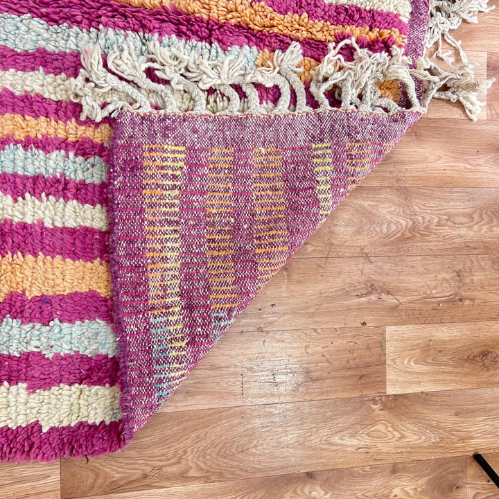 vintage moroccan wool rug with colorful berber geometric pattern 234x160 cm handmade tribal carpet