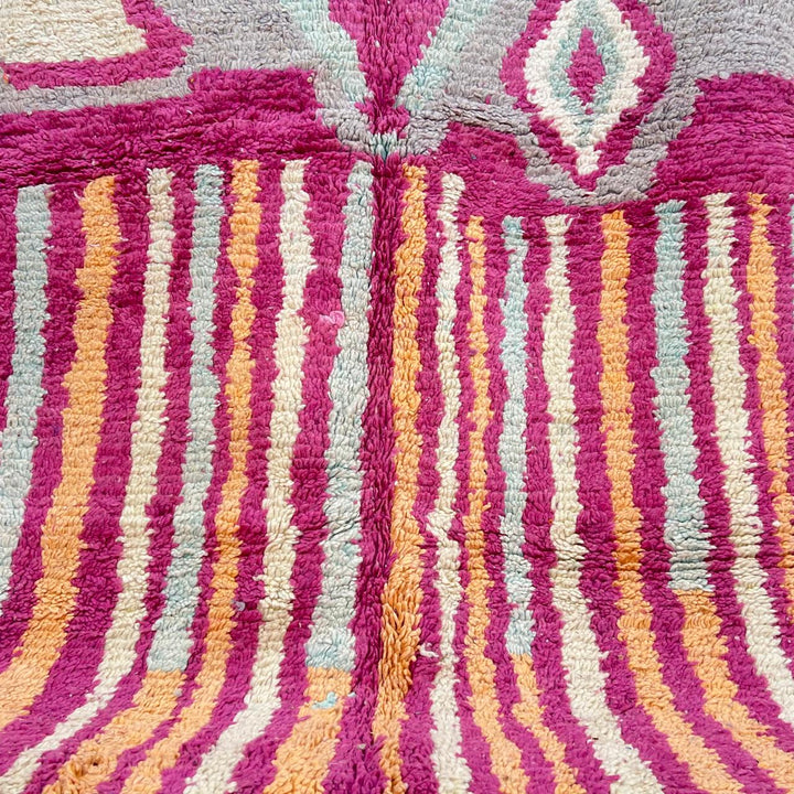 vintage moroccan wool rug with colorful berber geometric pattern 234x160 cm handmade tribal carpet
