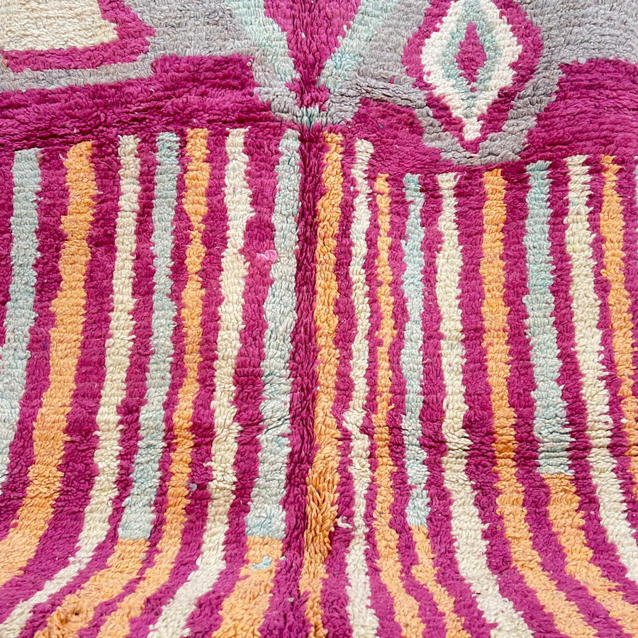 vintage moroccan wool rug with colorful berber geometric pattern 234x160 cm handmade tribal carpet