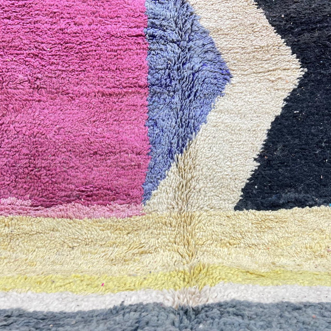 vintage moroccan wool rug color block berber geometric pattern 256x150 cm handmade tribal carpet