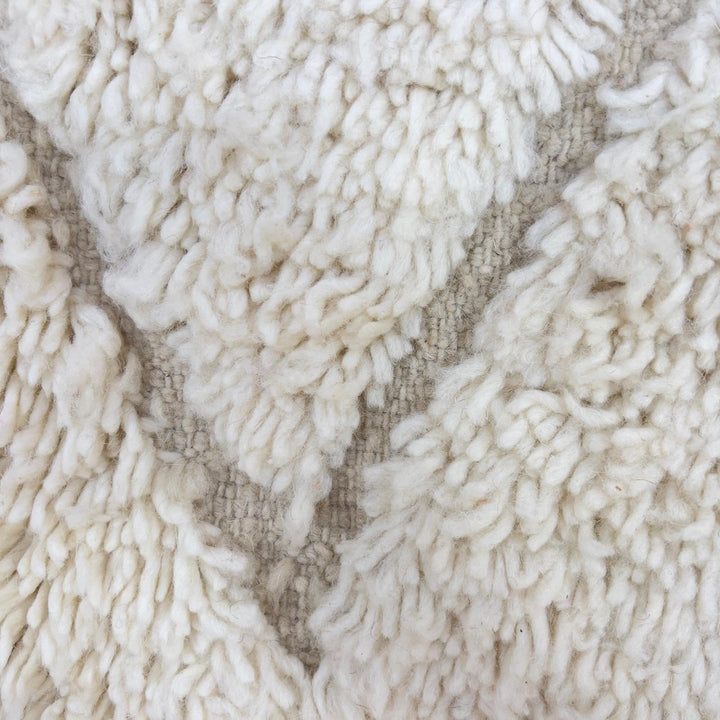 White Moroccan rug minimalist carved wool Berber rug neutral geometric area rug