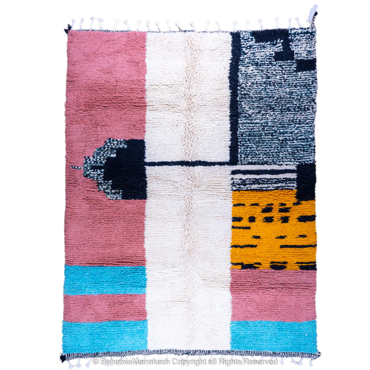 Abstract Pink Moroccan Rug