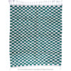 green and white checkered rug